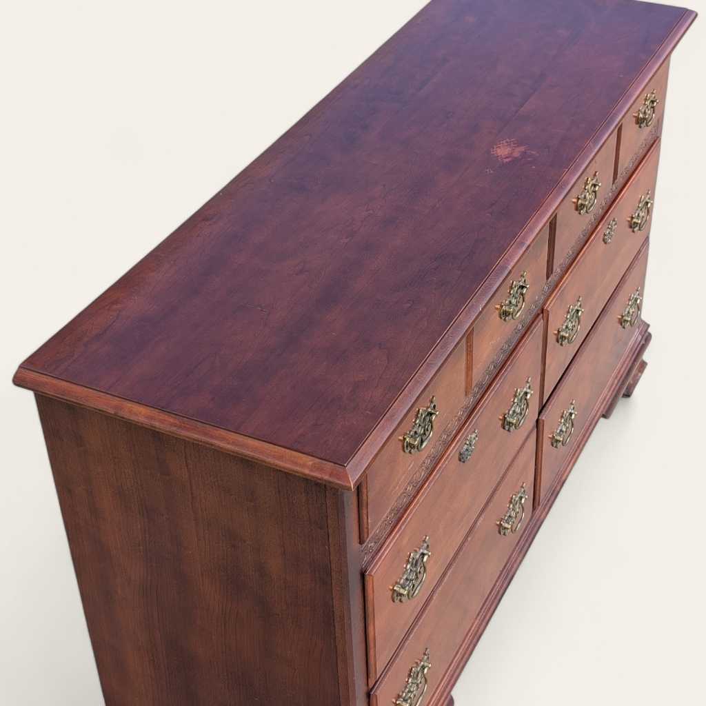 Vintage Stanley Furniture Six-Drawer Wood Lowboy Dresser — view 9 [CBV1 lOsjRhI4ZrDK2Y5waA25 09 cd0fee6d-047a-4071-bfd0-ebdab15d55bd.jpeg]