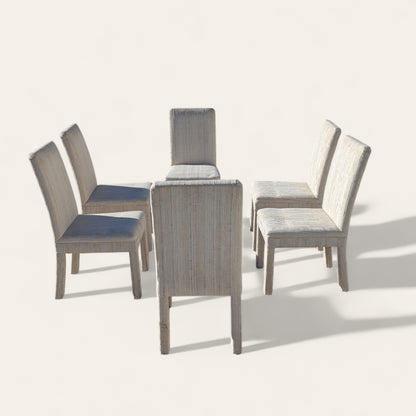Set of Six 1980s Postmodern Sculptural Dining Chairs in Textured Cream Fabric — view 21 [CBV1 EYTrsF5VkReaS9GORcdf 21 cf2e95e4-b323-47ed-96a7-7afc28511d2c.jpeg]