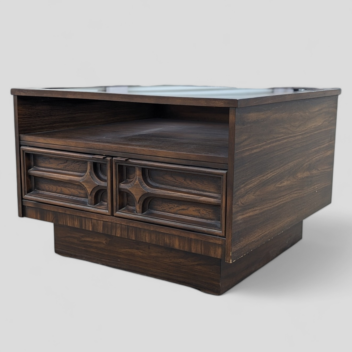 Vintage Coffee Table, Smoked Glass Top