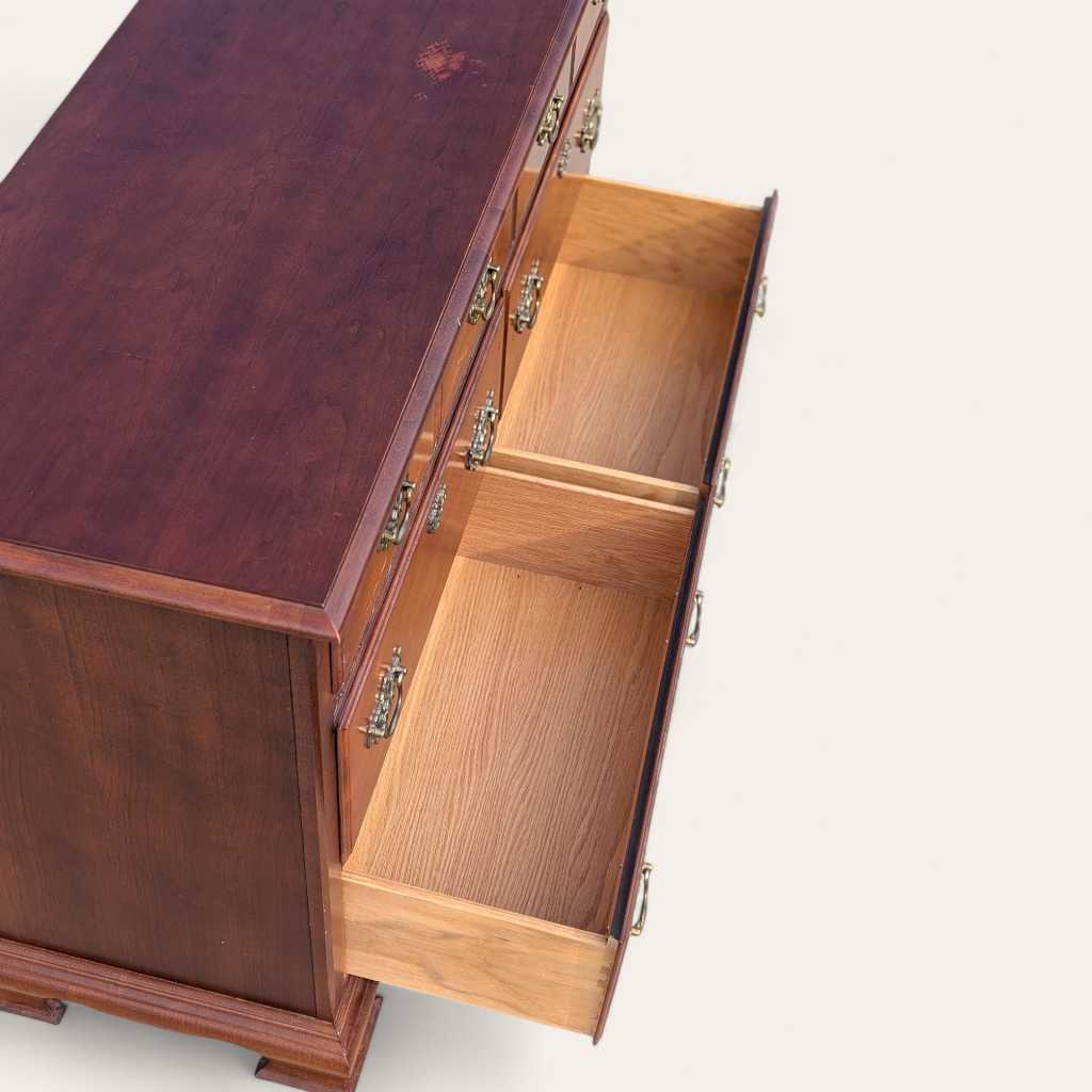 Vintage Stanley Furniture Six-Drawer Wood Lowboy Dresser — view 12 [CBV1 lOsjRhI4ZrDK2Y5waA25 12 d11f0d7b-b221-4dad-ba6d-74e49b3f221d.jpeg]