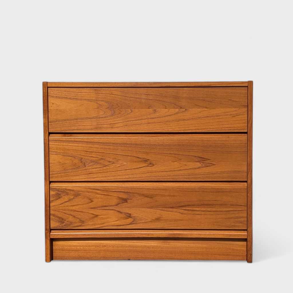 Petite Danish Modern Teak Three-Drawer Dresser or Nightstand — view 1 [CBV1 iOQGNgv78JjoM6W4YOFQ 01 d2fecc0d-cfb8-4637-8467-e2ff11d8159c.jpeg]