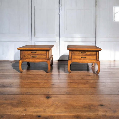 Pair of Mid-Century Solid Wood Chinoiserie Nightstands — view 1 [OusihnhyMfUuC7yNyeXP:1]