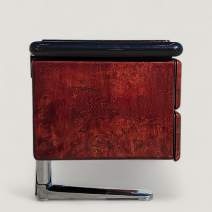 Warren Platner for Knoll 1970s Oak, Burl, Acrylic and Chrome Executive Desk — view 18 of 24