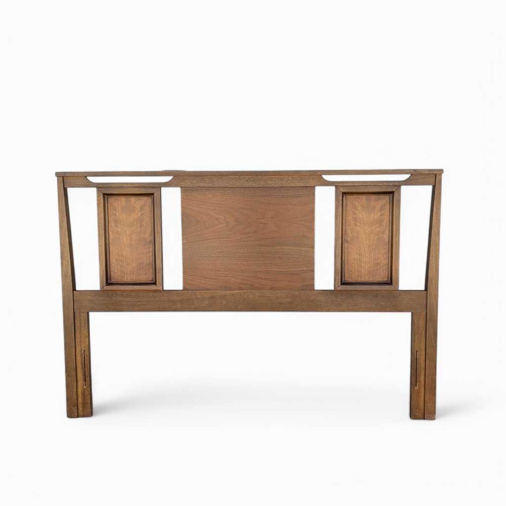 Vintage Full-Size Walnut Headboard and Footboard — view 12 of 24