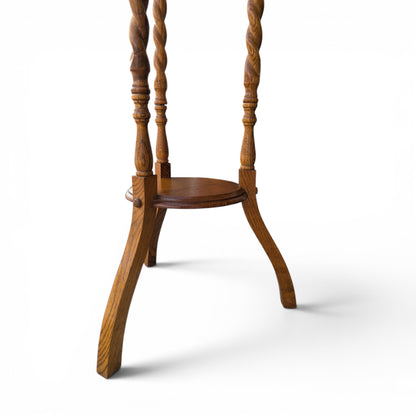 Barley Twist solid oak plant stand