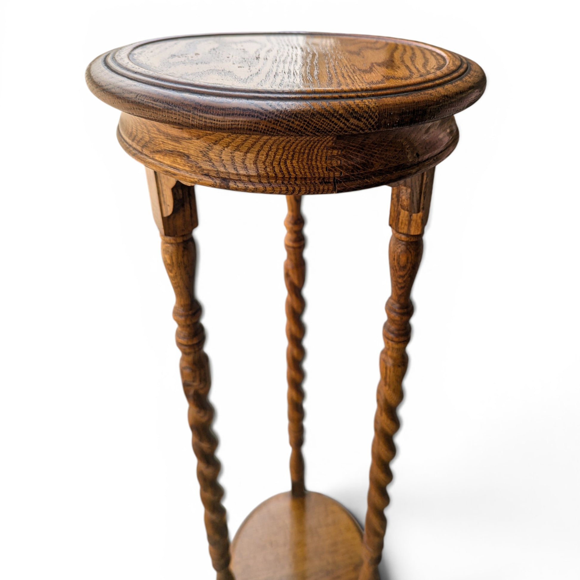 Barley Twist solid oak plant stand