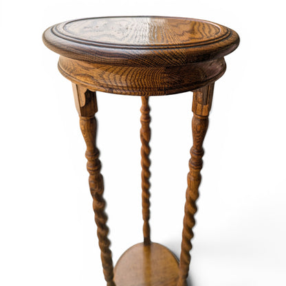 Barley Twist solid oak plant stand