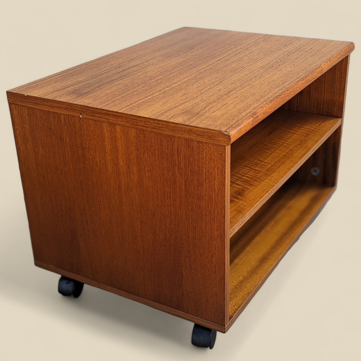 Mid-Century Teak Rolling Storage Cabinet or End Table — view 7 of 15