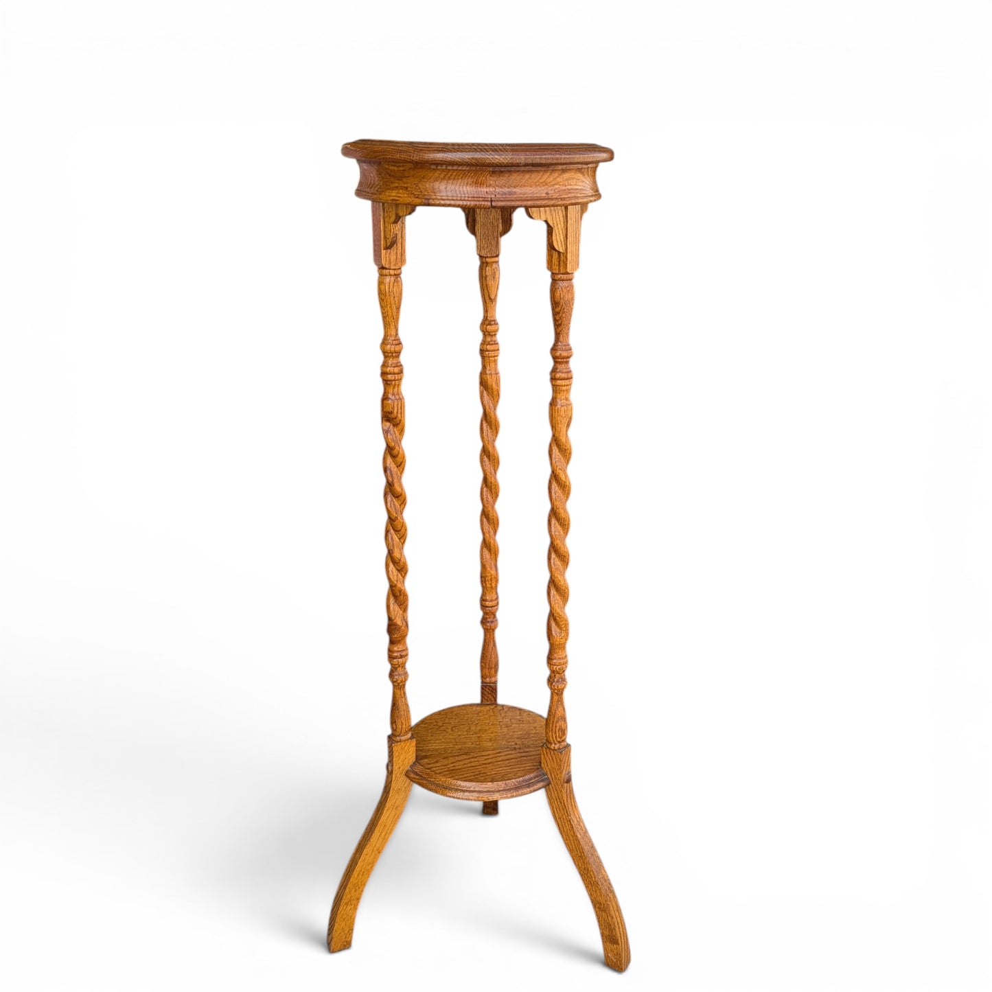 Barley Twist solid oak plant stand