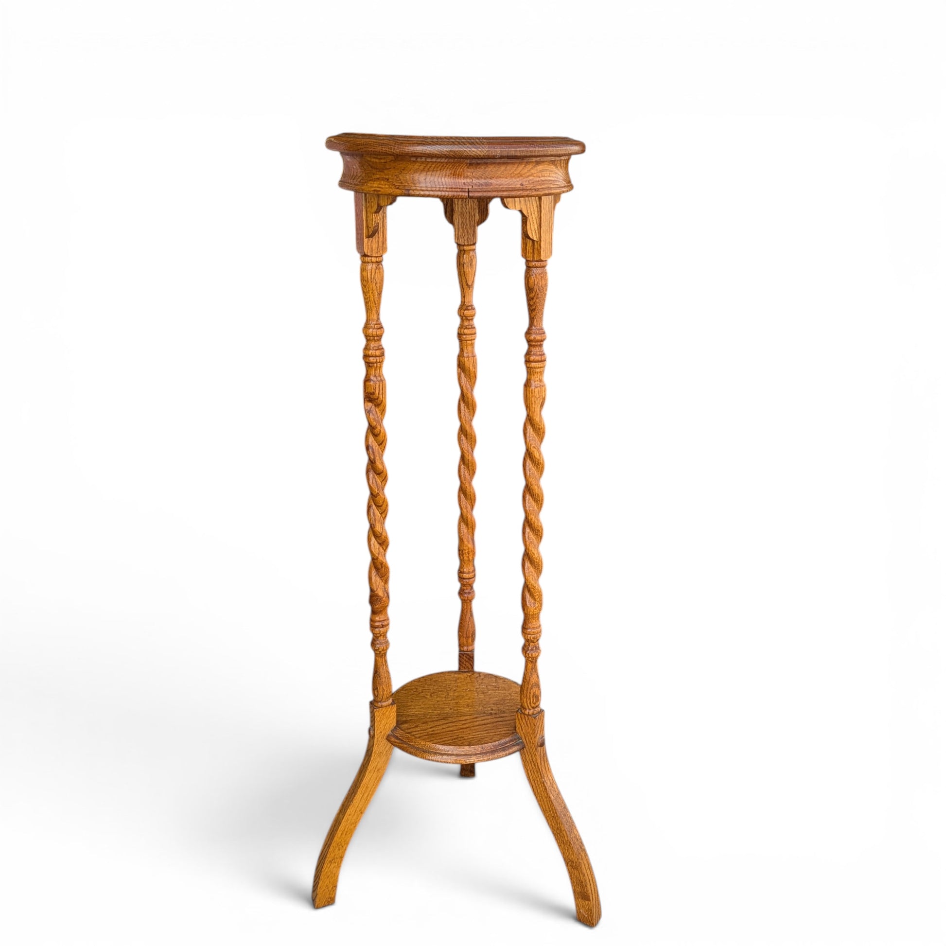 Barley Twist solid oak plant stand