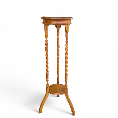 Barley Twist solid oak plant stand