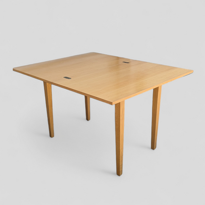 Romanian Mid-Century Beech Flip-Top Extendable Dining Table — view 2 of 25