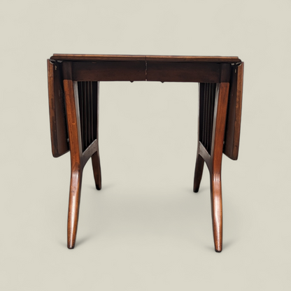 Vintage Dining Set, Drop Leaf Table, Six Chairs, Mid Century, MCM, Laminate, Wood, Unique, Kitchen