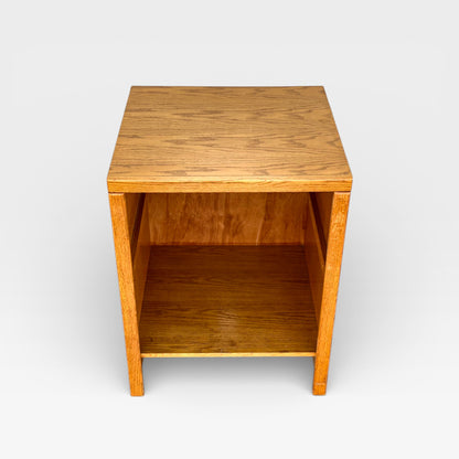 Versatile Solid Oak Pedestal Cabinet, Minimalist American Design, 30” High, Storage