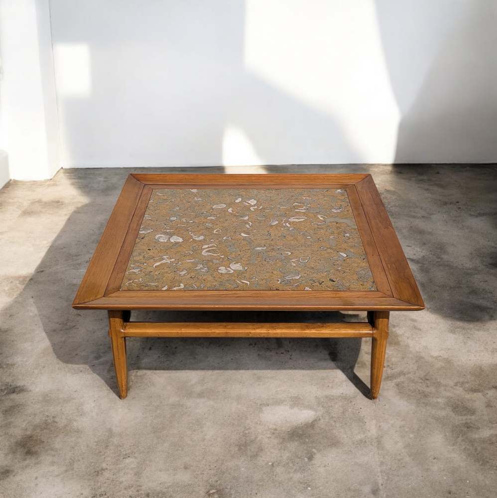 Tomlinson Sophisticate Model 315 Fossil Marble and Pecan Coffee Table, 1960s — view 10 [CBV1 XPt4TMj2MJm2ZocWWjEv 10 eb0c20f2-113c-46c8-9fed-80fd0aa9ea50.jpeg]