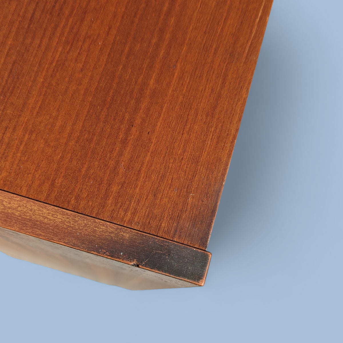 Vintage Mid-Century Teak Laminate Two-Door Storage Cabinet — view 10 of 13