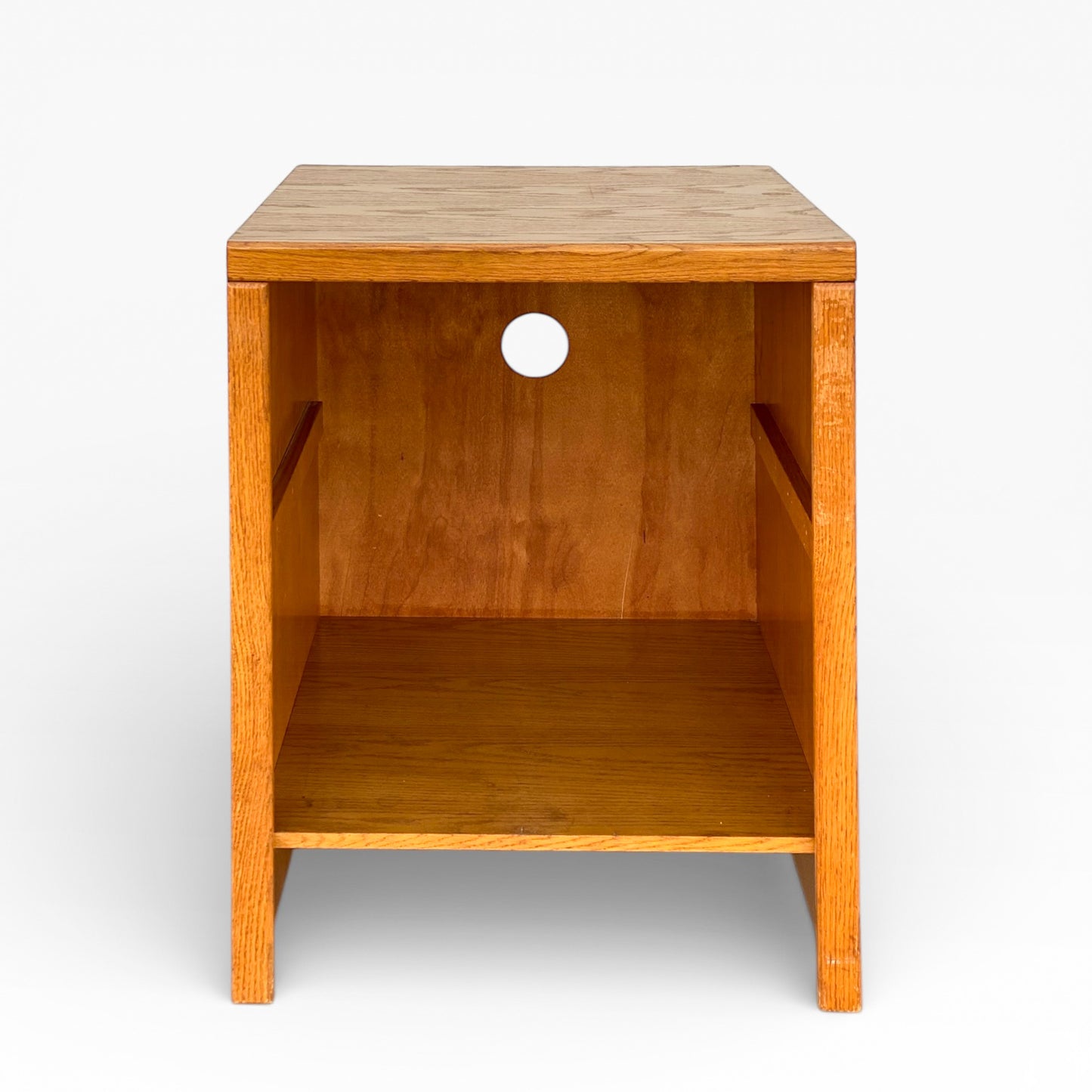 Versatile Solid Oak Pedestal Cabinet, Minimalist American Design, 30” High, Storage