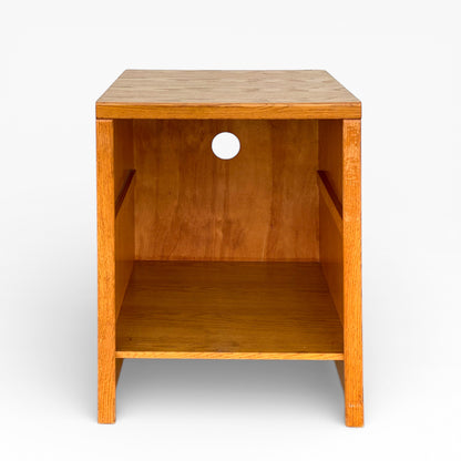 Versatile Solid Oak Pedestal Cabinet, Minimalist American Design, 30” High, Storage