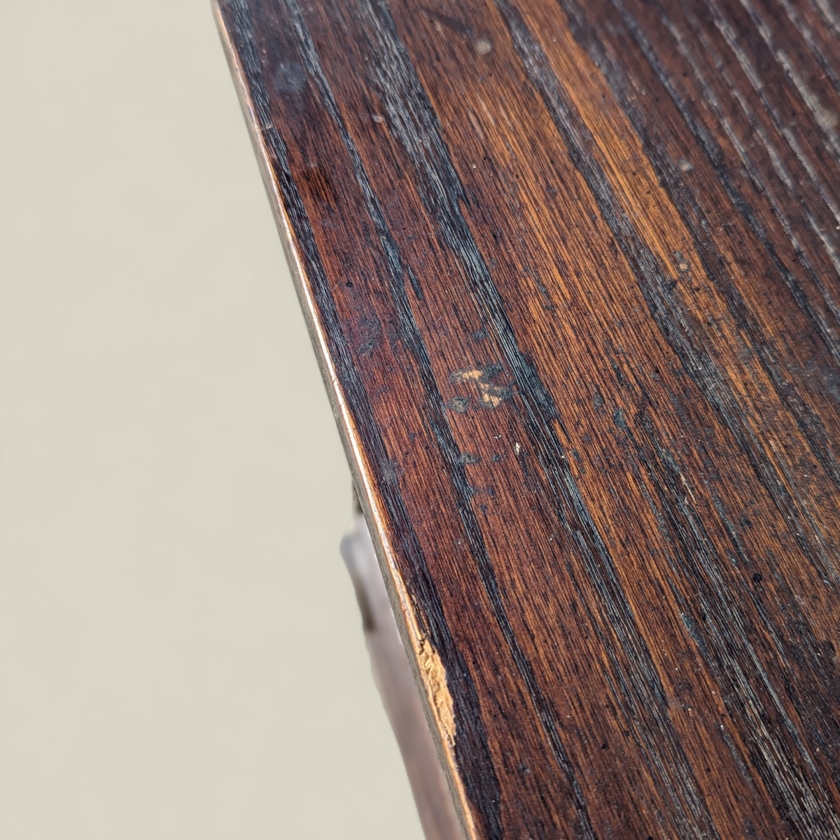 1970s Spanish Gothic Revival Carved Wood Nightstand with Brass Hardware — view 10 of 13