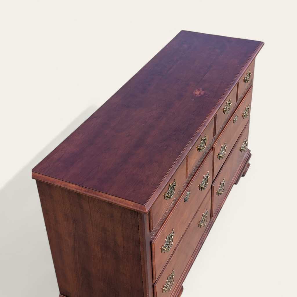 Vintage Stanley Furniture Six-Drawer Wood Lowboy Dresser — view 22 [CBV1 lOsjRhI4ZrDK2Y5waA25 22 f2ae1a21-d2e9-4f4c-a4b9-fa055a622e9c.jpeg]