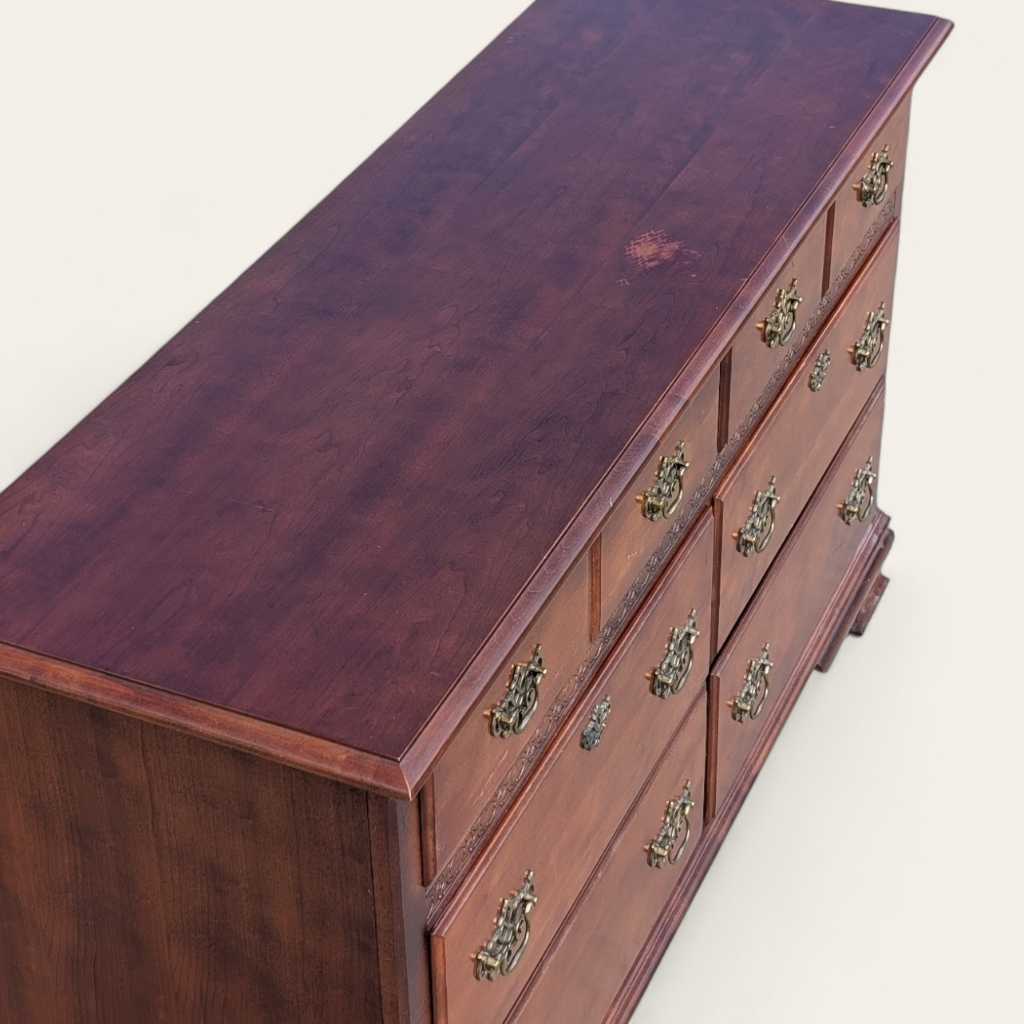 Vintage Stanley Furniture Six-Drawer Wood Lowboy Dresser — view 10 [CBV1 lOsjRhI4ZrDK2Y5waA25 10 f4f844a0-0526-44ea-9718-39ad9002bdee.jpeg]