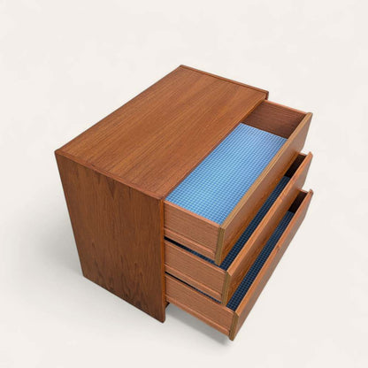 1960s Petite Danish Modern Teak Three-Drawer Dresser or Nightstand — view 11 [CBV1 YQyx1tG2HRNj593MAuPo 11 f9269df0-fda7-4a37-bc7c-aa2d28d70d8d.jpeg]