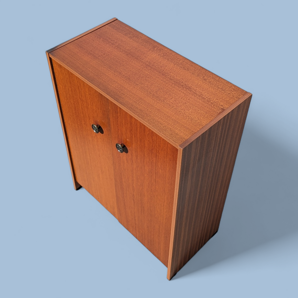Vintage Mid-Century Teak Laminate Two-Door Storage Cabinet — view 4 of 13