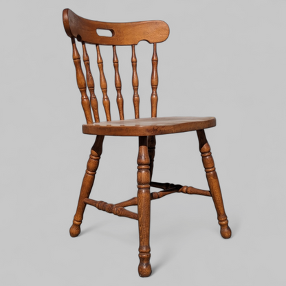 Vintage Ethan Allen Oak Spindle-Back Side Chair — view 5 of 10
