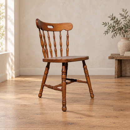 Vintage Ethan Allen Oak Spindle-Back Side Chair — view 1 of 10