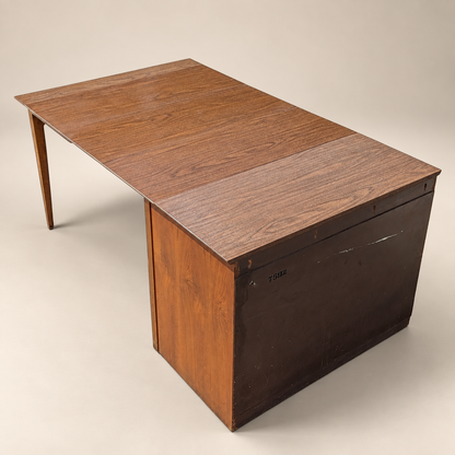 Saginaw Extendomatic Mid-Century Walnut Convertible Dining Table Cabinet — view 3 of 20