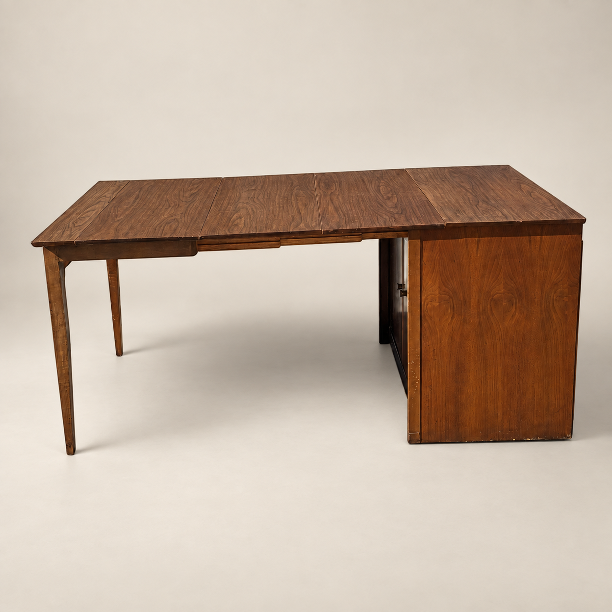 Saginaw Extendomatic Mid-Century Walnut Convertible Dining Table Cabinet — view 5 of 20