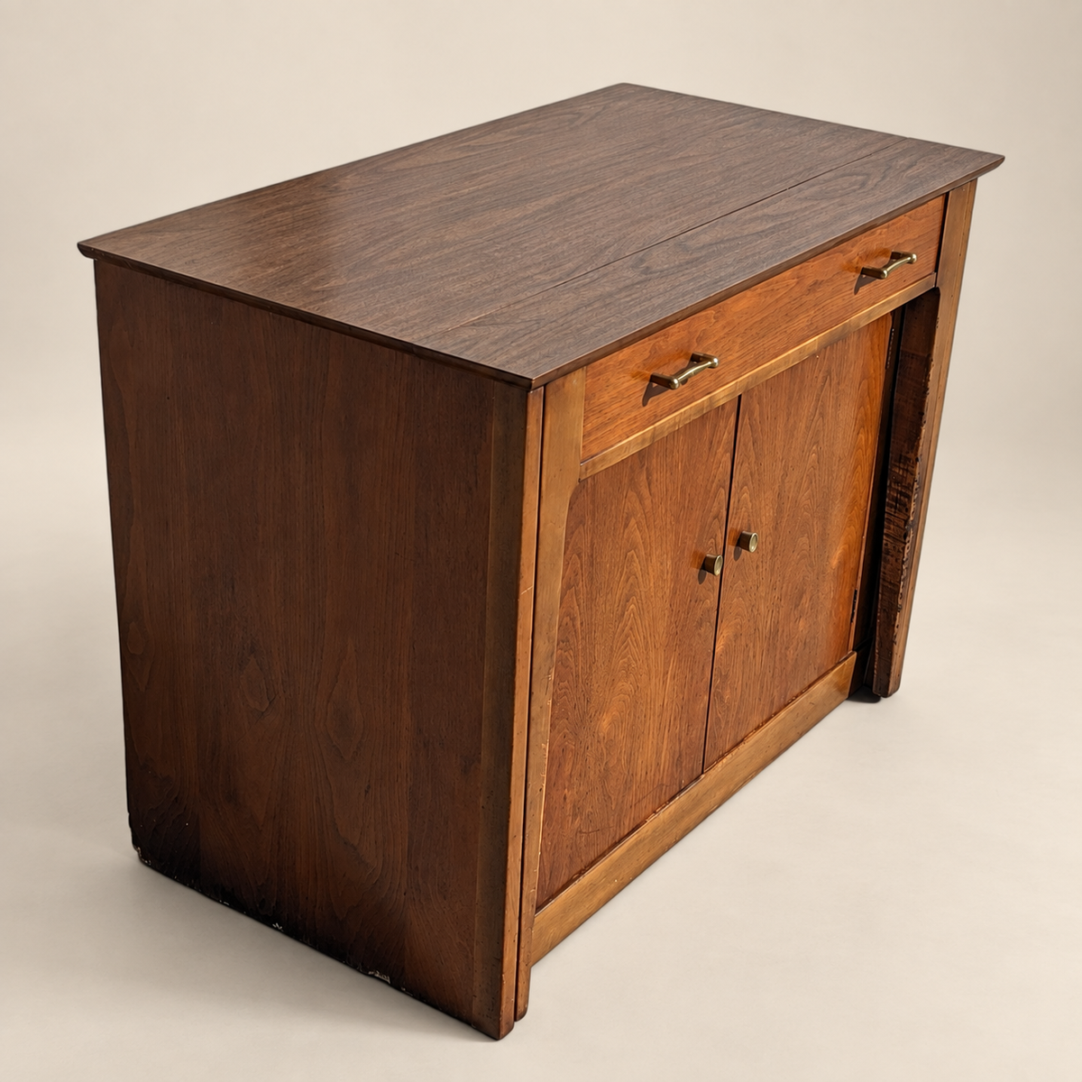 Saginaw Extendomatic Mid-Century Walnut Convertible Dining Table Cabinet — view 10 of 20