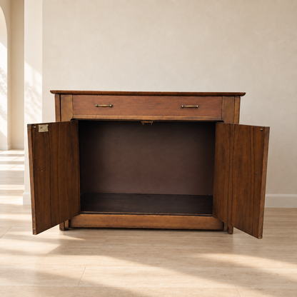 Saginaw Extendomatic Mid-Century Walnut Convertible Dining Table Cabinet — view 15 of 20