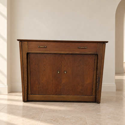 Saginaw Extendomatic Mid-Century Walnut Convertible Dining Table Cabinet — view 16 of 20