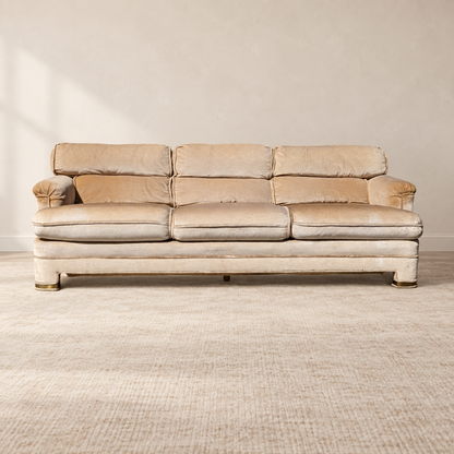 Drexel Heritage 1980s Velvet Sofa with Brass Accents — view 13 of 20