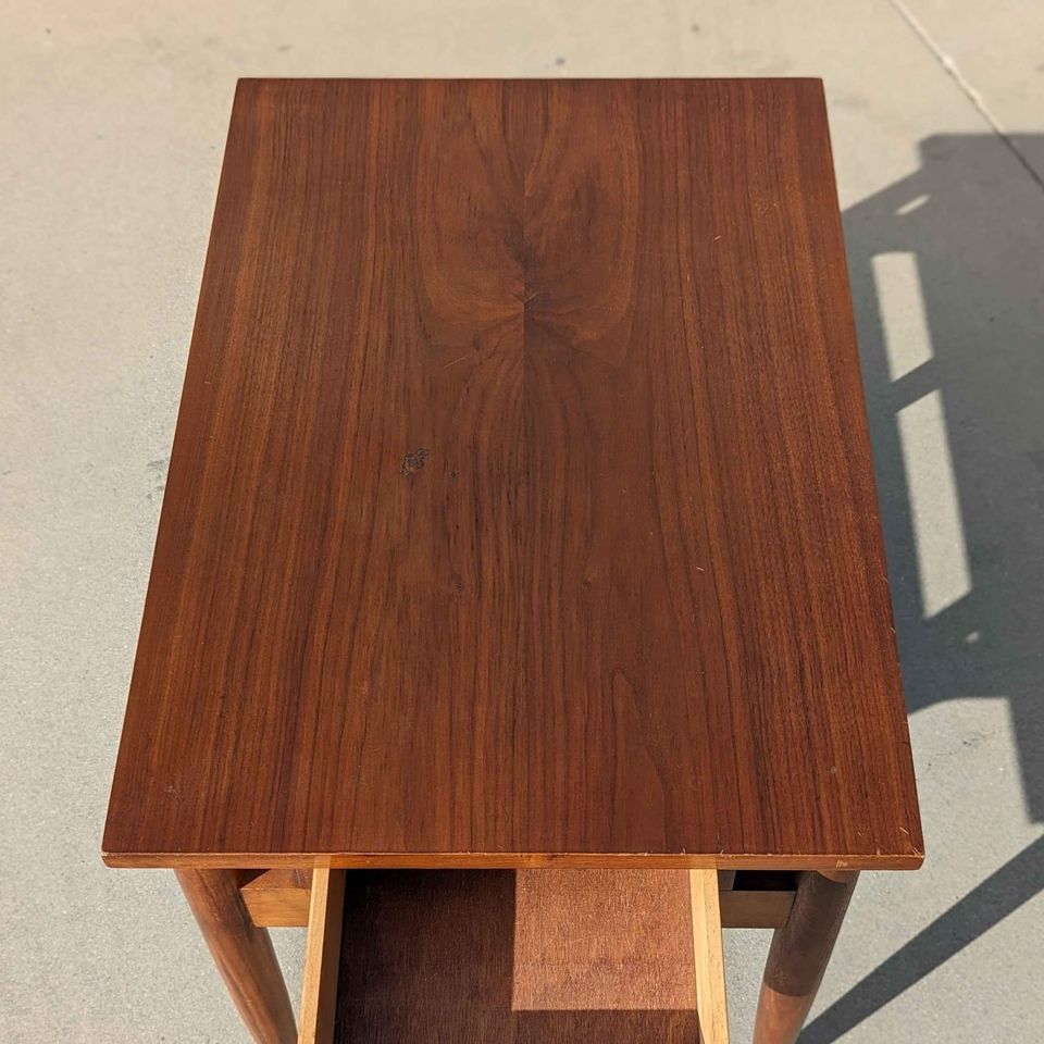 Mid Century Nightstand, End or Side Table, MCM, 60s, Red Lion Table Co, Solid Wood, Retro, bedroom