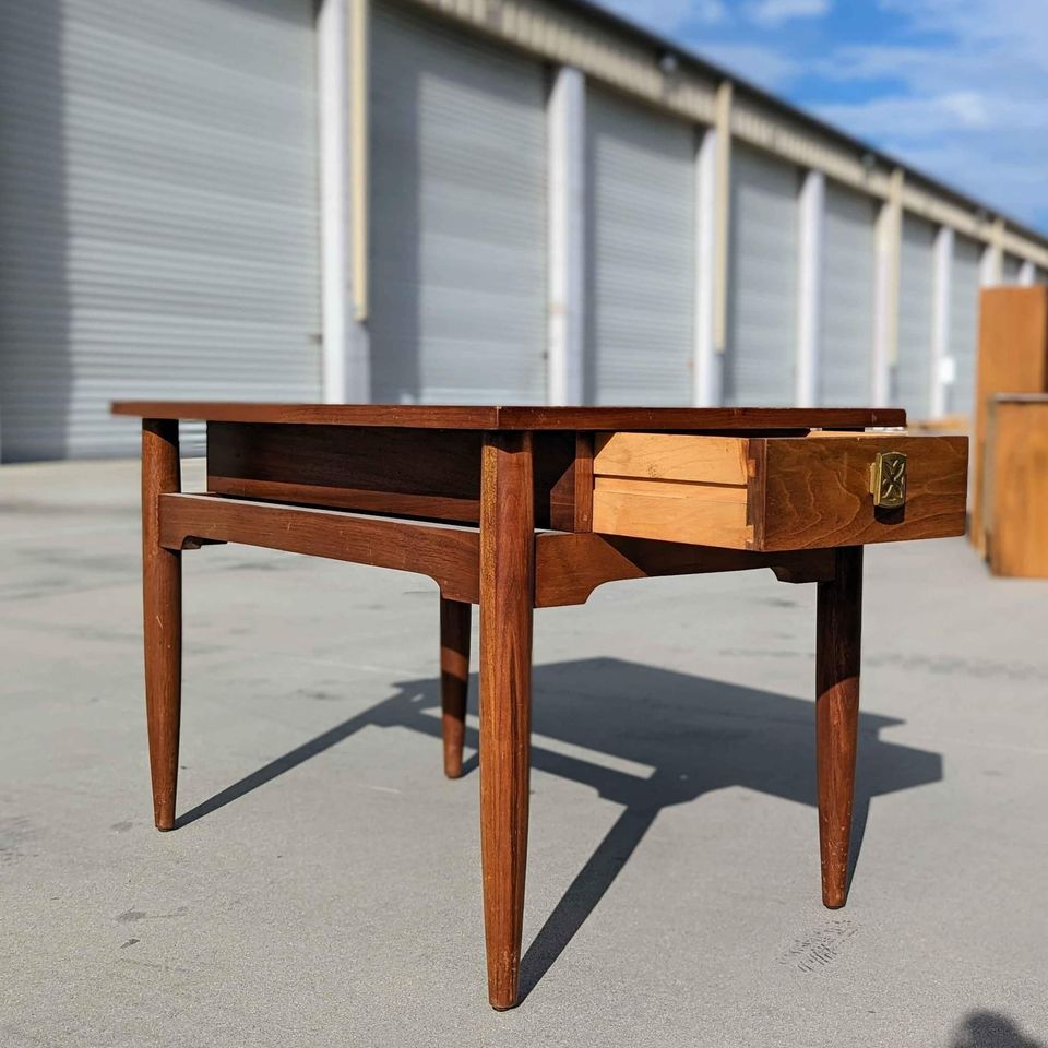Mid Century Nightstand, End or Side Table, MCM, 60s, Red Lion Table Co, Solid Wood, Retro, bedroom — view 2 of 7