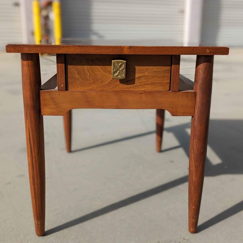 Mid Century Nightstand, End or Side Table, MCM, 60s, Red Lion Table Co, Solid Wood, Retro, bedroom — view 7 of 7