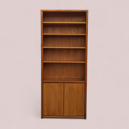Late-20th-Century Oak Bookcase with Adjustable Shelves — view 2 of 15