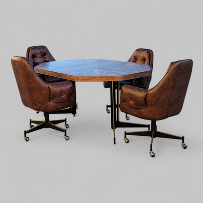 Douglas Furniture Dining Set, Laminate Table, Four Chairs, Kitchen, Dining Room, Mid Century
