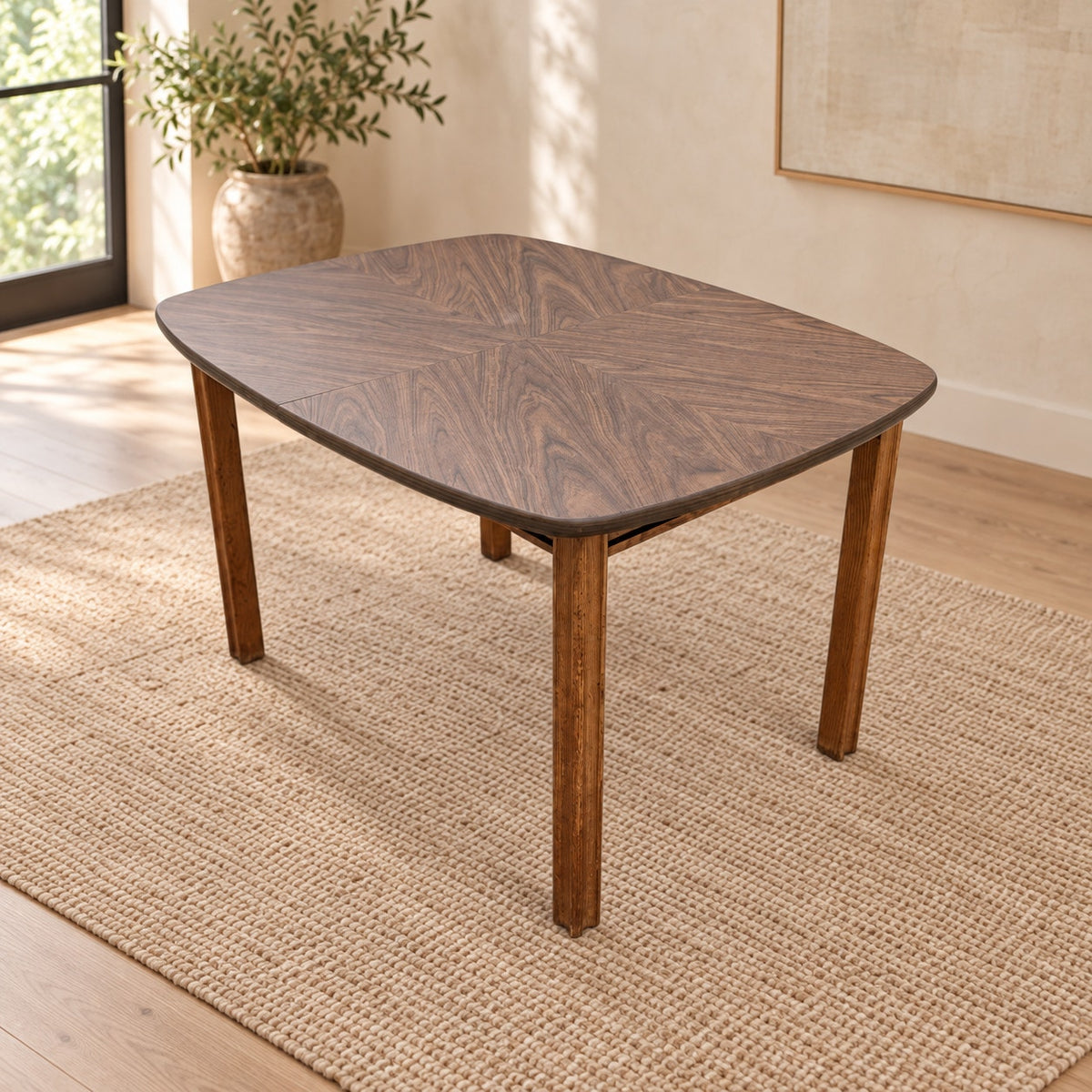 Mid-Century Modern Walnut-Look Laminate Dining Table — view 1 of 16