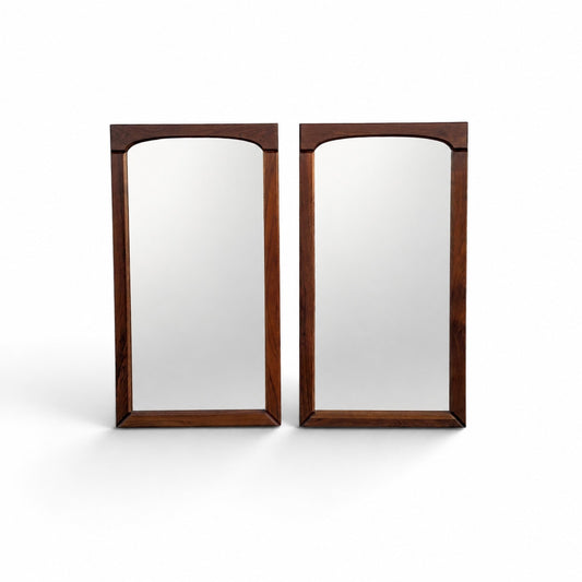 Pair of Brown-Saltman Mid-Century Modern Walnut Wall Mirrors, 1950s