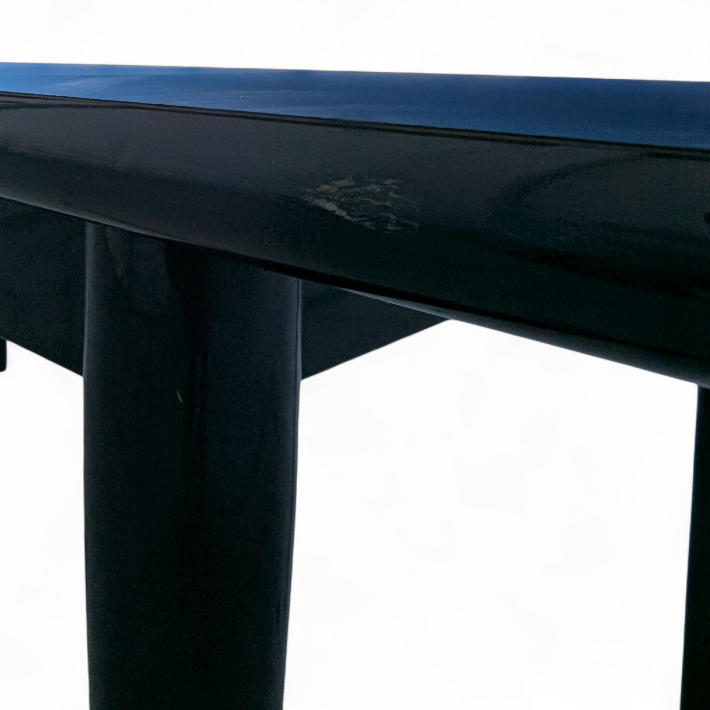 Unique Black Lacquer Postmodern Dining Table | Diagonal Leaf | Italian | MCM | Mid Century