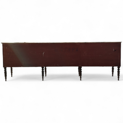French Louis XVI Style Marble Top Walnut Sideboard Buffet