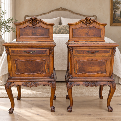 Pair of Antique French Louis XV Style Nightstands