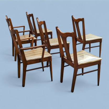 Garrison Furniture Walnut Dining Chairs, Set of Six, Mid-Century