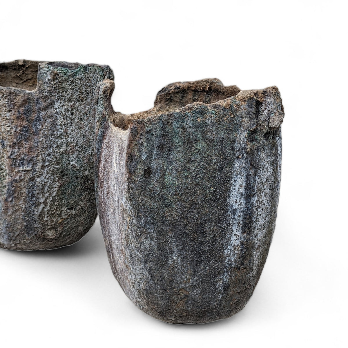 Antique Foundry Crucible Planters – Pair