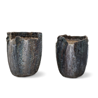 Antique Foundry Crucible Planters – Pair