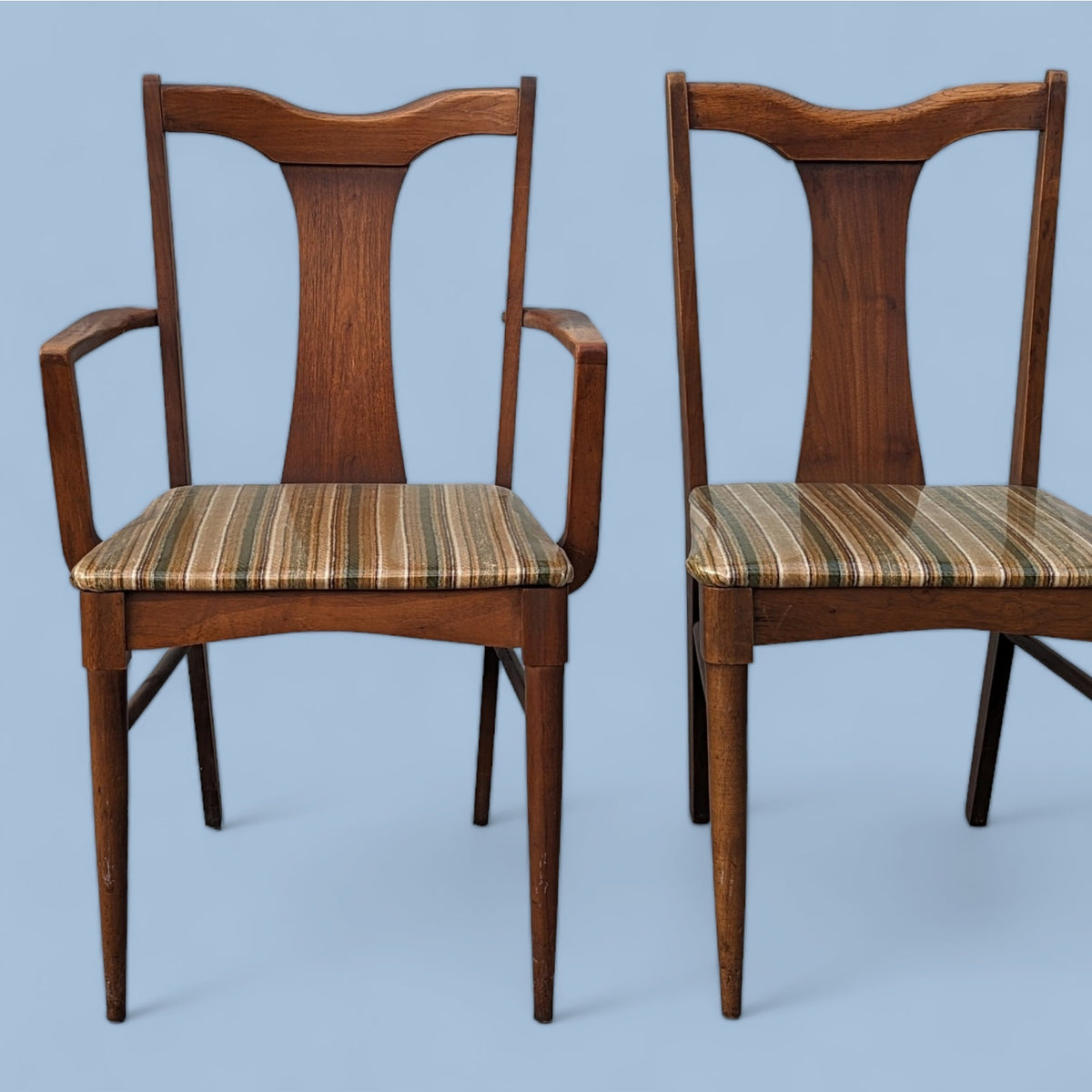 Garrison Furniture Walnut Dining Chairs, Set of Six, Mid-Century — view 4 of 14