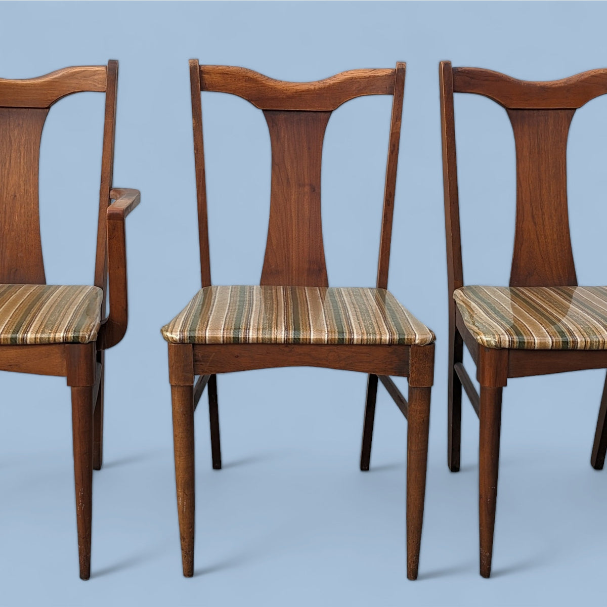 Garrison Furniture Walnut Dining Chairs, Set of Six, Mid-Century